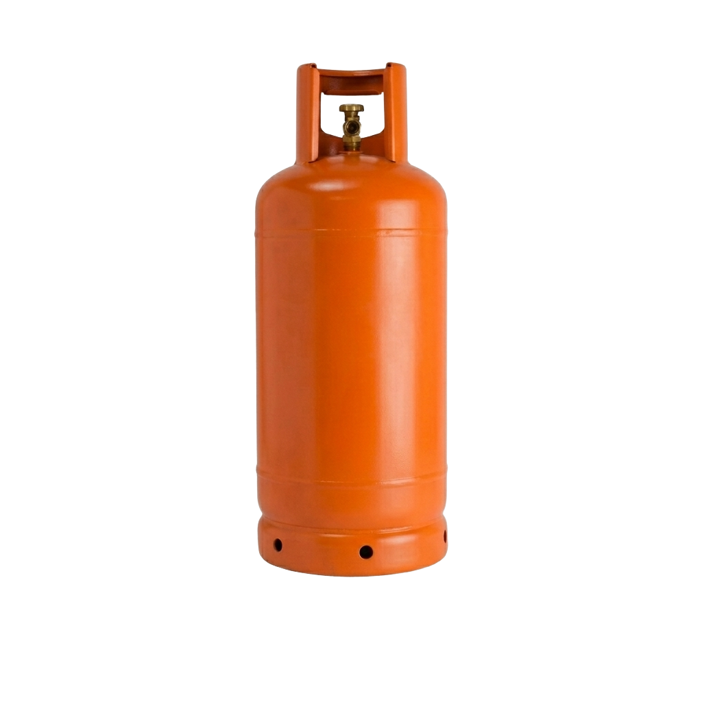 Orange LP gas cylinder